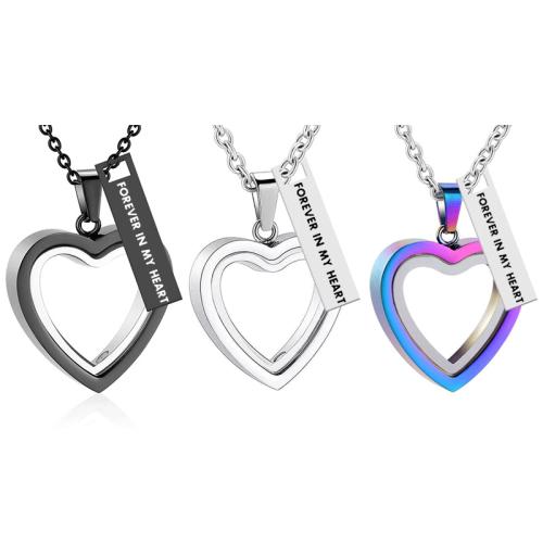 304 Stainless Steel Cinerary Casket Necklace, Heart, plated, DIY, more colors for choice, Sold By PC