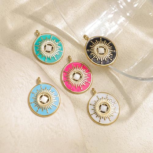 Stainless Steel Pendants, 304 Stainless Steel, gold color plated, DIY & enamel, more colors for choice, nickel, lead & cadmium free, 10PCs/Bag, Sold By Bag