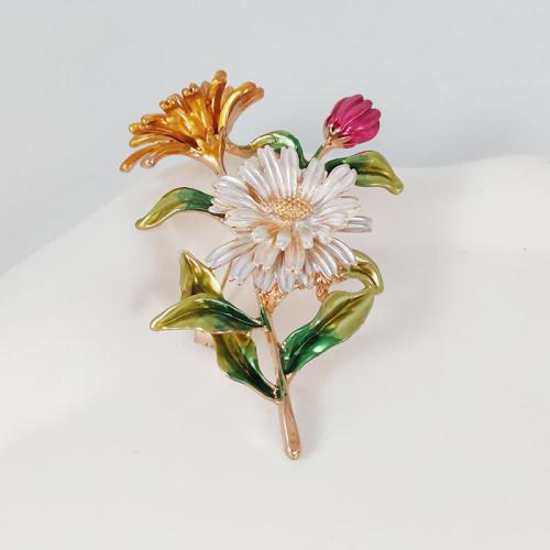 aleación de zinc broche, margaritamaya, chapado, diferentes estilos para la opción & para mujer & esmalte, más colores para la opción, Vendido por UD