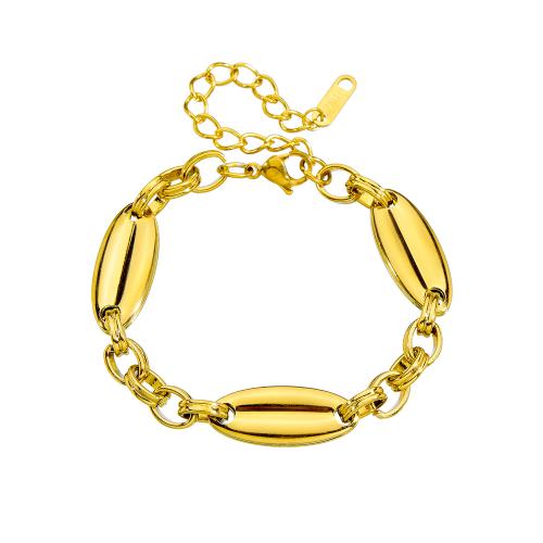 Stainless Steel Jewelry Bracelet, 304 Stainless Steel, gold color plated, fashion jewelry & for woman, Sold By PC