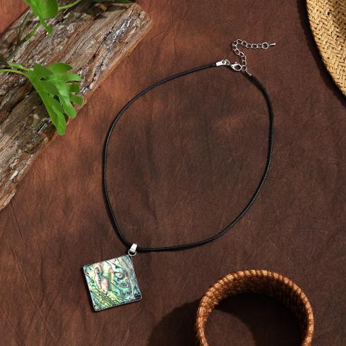 Abalone Shell Necklace, with Wax Cord & Tibetan Style, handmade, fashion jewelry & natural & for woman, Sold By PC