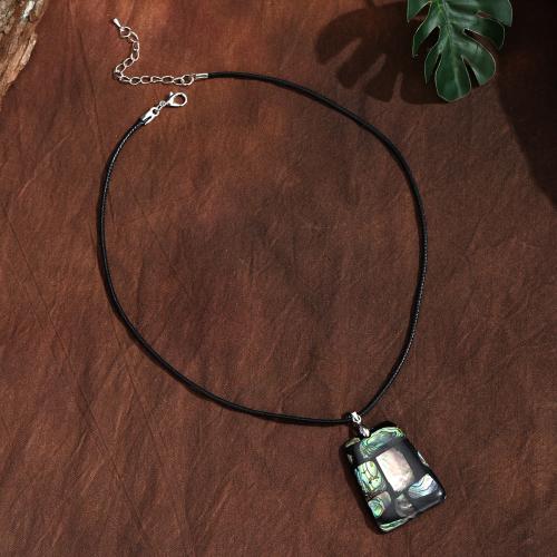 Abalone Shell Necklace, with Wax Cord & Tibetan Style, handmade, fashion jewelry & natural & for woman, Sold By PC