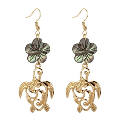 Black Shell Drop Earring, with Tibetan Style, plated, different styles for choice & for woman & hollow, Sold By Pair