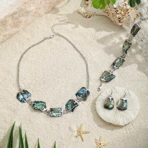 Abalone Shell Jewelry Set, with iron chain & Tibetan Style, plated, natural & different styles for choice & for woman, Sold By PC