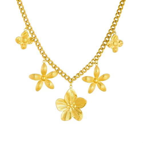 Collar de acero inoxidable de la joyería, acero inoxidable 304, chapado en color dorado, para mujer, Vendido por UD
