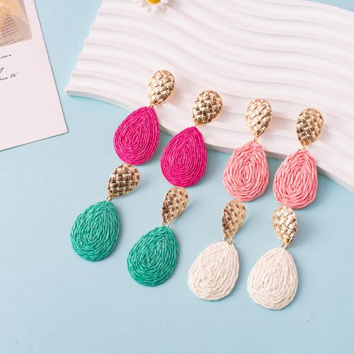 Rafidah Grass Drop Earring, with Tibetan Style, Teardrop, fashion jewelry, more colors for choice, Sold By Pair