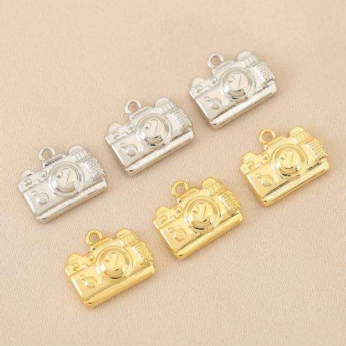 Bijoux pendentifs en laiton, appareil photo, Placage, DIY, plus de couleurs à choisir, protéger l'environnement, sans nickel, plomb et cadmium, 10PC/sac, Vendu par sac