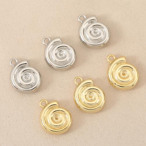 Bijoux pendentifs en laiton, escargot, Placage, DIY, plus de couleurs à choisir, protéger l'environnement, sans nickel, plomb et cadmium, 10PC/sac, Vendu par sac