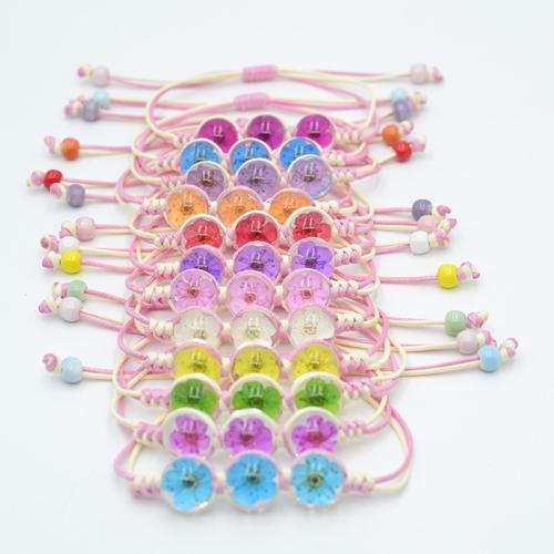 Glass Bracelet, with Korean Waxed Cord & Dried Flower, handmade, fashion jewelry & for woman, more colors for choice, Length:Approx 6-10 Inch, Sold By PC