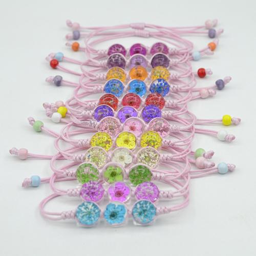 verre bracelet, avec Corée-Corée & Fleurs séchées, fait à la main, bijoux de mode & pour femme, plus de couleurs à choisir, Longueur:Environ 6-10 pouce, Vendu par PC