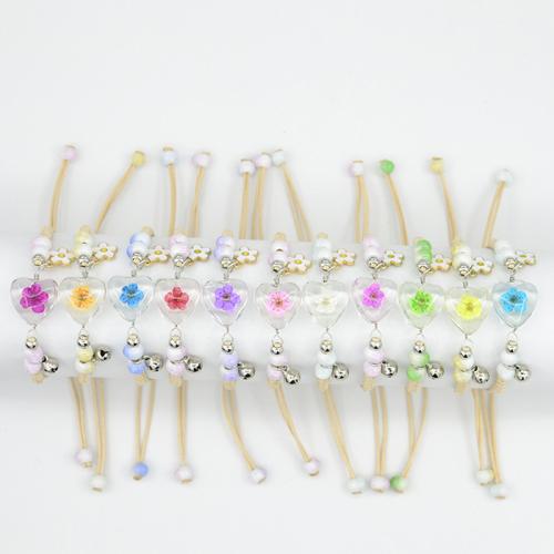 verre bracelet, avec Corée-Corée & Fleurs séchées & porcelaine & alliage de zinc, fait à la main, bijoux de mode & pour femme, plus de couleurs à choisir, Longueur:Environ 6-10 pouce, Vendu par PC