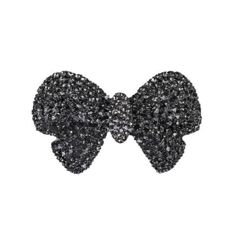 Tibetan Style Pulling Spring Hair Clip, Bowknot, plated, for woman & with rhinestone, more colors for choice, 70x40mm, Sold By PC
