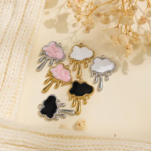 304 Stainless Steel Pendant, Cloud, gold color plated, DIY & enamel, more colors for choice, nickel, lead & cadmium free, 10PCs/Bag, Sold By Bag