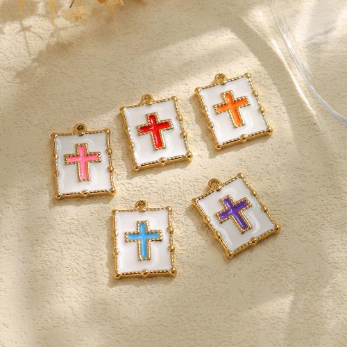 Stainless Steel Pendants, 304 Stainless Steel, Square, gold color plated, DIY & enamel, more colors for choice, nickel, lead & cadmium free, 10PCs/Bag, Sold By Bag