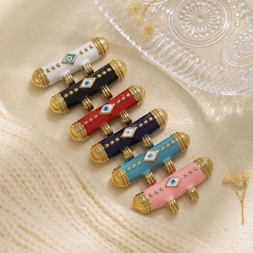 304 Stainless Steel Pendant, Tube, gold color plated, DIY & enamel & double-hole, more colors for choice, nickel, lead & cadmium free, 10PCs/Bag, Sold By Bag