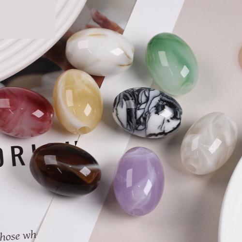 Acrylic Jewelry Beads, Ellipse, gold color plated, DIY & enamel, more colors for choice, Sold By PC