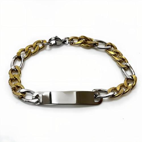 Stainless Steel Jewelry Bracelet, 304 Stainless Steel, fashion jewelry & Unisex, nickel, lead & cadmium free, Length:Approx 8.46 Inch, Sold By PC