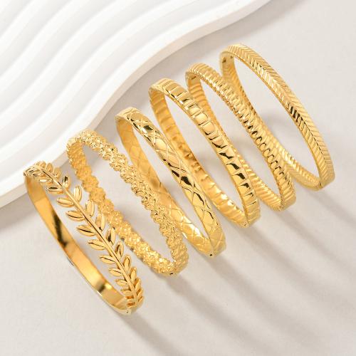 Brazalete del acero inoxidable, acero inoxidable 304, 18K chapado en oro, Joyería & diferentes estilos para la opción & para mujer, Diameter: 60mm, Vendido por UD