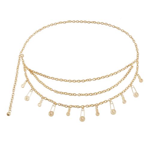 Tibetan Style Waist Chain, plated, three layers & fashion jewelry & for woman, golden, Sold By PC