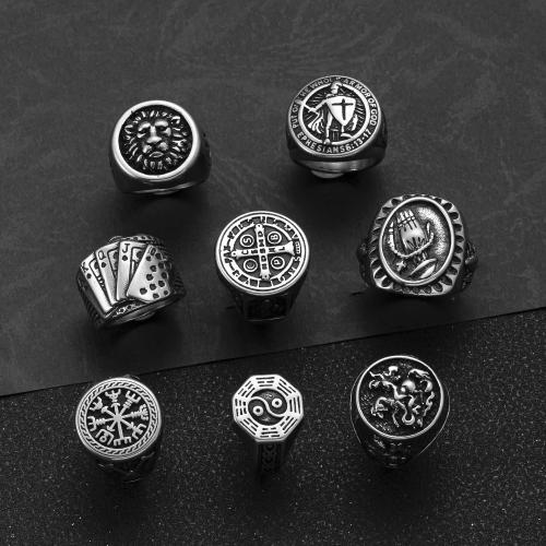304 Stainless Steel Finger Ring, plated, different size for choice & different styles for choice & for man, Sold By PC