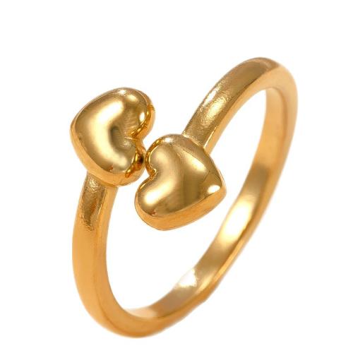 304 Stainless Steel Cuff Finger Ring, 18K gold plated, fashion jewelry & for woman, Sold By PC