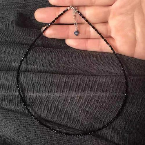 Collar de piedras preciosas joyas, Negro+Spinel, chapado, Joyería, color mixto, Length: 45+5cm, Vendido por UD