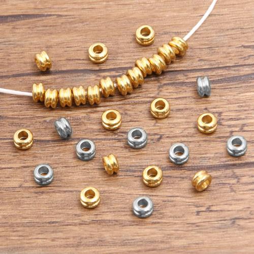 304 Stainless Steel Beads, Rondelle, gold color plated, DIY, more colors for choice, 10PCs/Bag, Sold By Bag