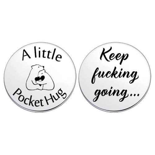 304 Stainless Steel Decision Maker, Flat Round, Unisex & different designs for choice & with letter pattern, original color, 30mm, Sold By PC