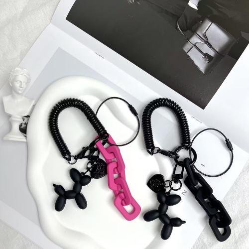 Resin Key Clasp, with Tibetan Style, Dog, Unisex, more colors for choice, 150mm, Sold By PC