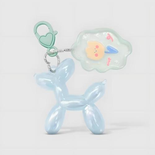 Resin Key Clasp, with Tibetan Style, Dog, half handmade, Unisex, more colors for choice, 90mm, Sold By PC
