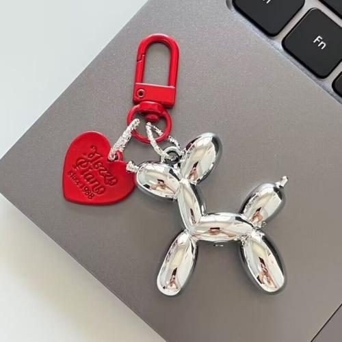 Resin Key Clasp, with Tibetan Style, Dog, half handmade, Unisex, more colors for choice, 80mm, Sold By PC
