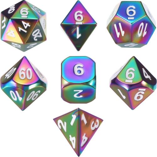 Tibetan Style Dice, plated, 7 pieces & Unisex, more colors for choice, Sold By Set