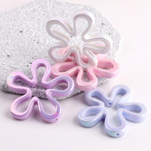 Acrylic Jewelry Beads, Flower, gold color plated, DIY & enamel, more colors for choice, 42.60x43.70x6.20mm, Sold By PC