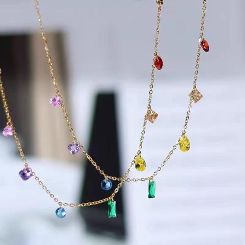 Fashion Stainless Steel Jewelry Sets, 304 Stainless Steel, with Crystal, 18K gold plated, fashion jewelry & different styles for choice & for woman, Necklace :45cm; Bracelet :16cm., Sold By PC