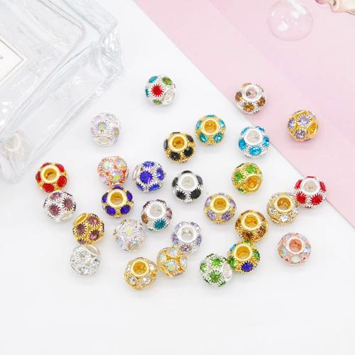 Rhinestone Tibetan Style Beads, gold color plated, DIY & with rhinestone, more colors for choice, 100PCs/Bag, Sold By Bag