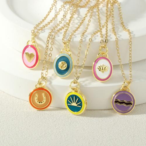 Brass Necklace, plated, fashion jewelry & different styles for choice & enamel, more colors for choice, nickel, lead & cadmium free, Sold By PC