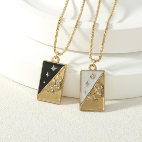 Stainless Steel Jewelry Necklace, 304 Stainless Steel, gold color plated, fashion jewelry & different styles for choice & micro pave cubic zirconia & enamel, more colors for choice, Sold By PC