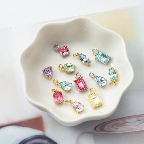 Cubic Zirconia Micro Pave Brass Pendant, plated, DIY & micro pave cubic zirconia, more colors for choice, nickel, lead & cadmium free, 8.30x4.10x12.70mm, Sold By PC
