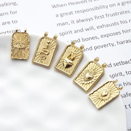 Brass Jewelry Pendants, plated, DIY & double-hole, golden, nickel, lead & cadmium free, 15.30x3.80x26.30mm, Sold By PC