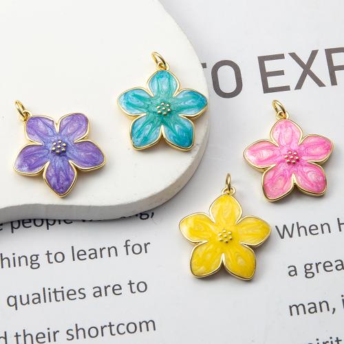 Brass Jewelry Pendants, plated, DIY & enamel, more colors for choice, nickel, lead & cadmium free, 20.10x2.70x25.30mm, Sold By PC