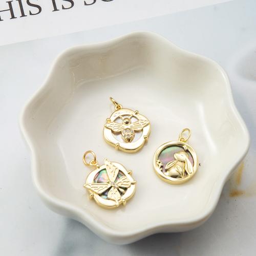 Cubic Zirconia Micro Pave Brass Pendant, plated, DIY & micro pave cubic zirconia & enamel, more colors for choice, nickel, lead & cadmium free, 15.70x2.95x21.50mm, Sold By PC