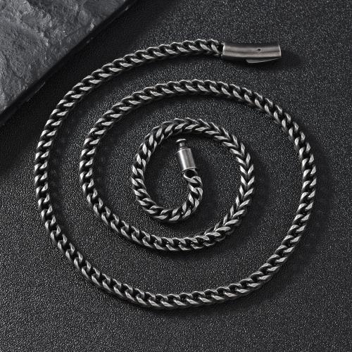 304 Stainless Steel Necklace, plated, fashion jewelry & for man, original color, Length:60 cm, Sold By PC