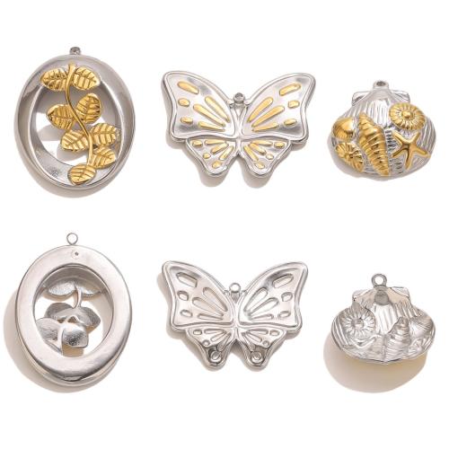 Edelstahl Schmuck Anhänger, 304 Edelstahl, plattiert, DIY & verschiedene Stile für Wahl & zweifarbig, verkauft von PC