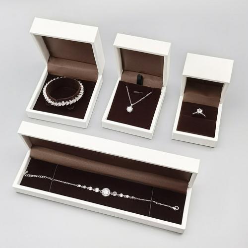 PU Leather Multifunctional Jewelry Box, with Satin & Velveteen, different size for choice, white, Sold By PC