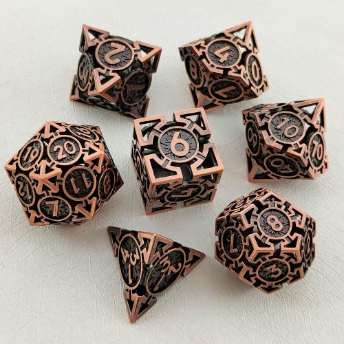 Messing Würfelspiel, plattiert, 7 Stück & unisex & hohl, keine, dice length 20-30mm, verkauft von setzen