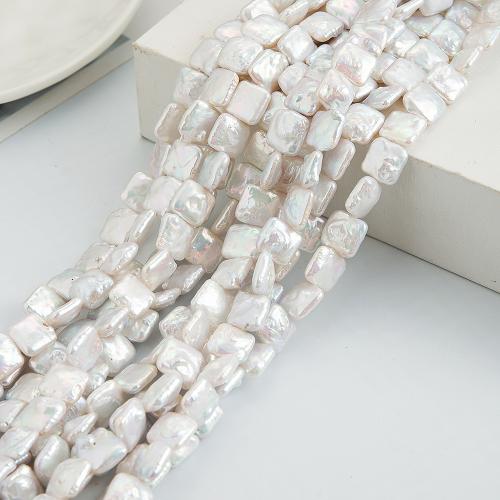 Freshwater Pearl Beads, Squaredelle, DIY, white, 11x12mm, 34PCs/Strand, Sold By Strand