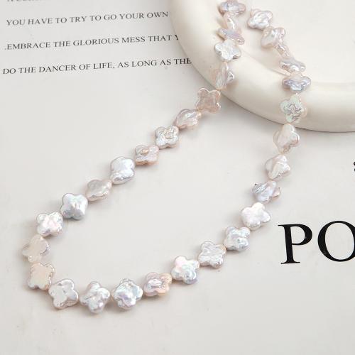 Freshwater Pearl Beads, Plum Blossom, DIY, white, 11x12mm, 32PCs/Strand, Sold By Strand
