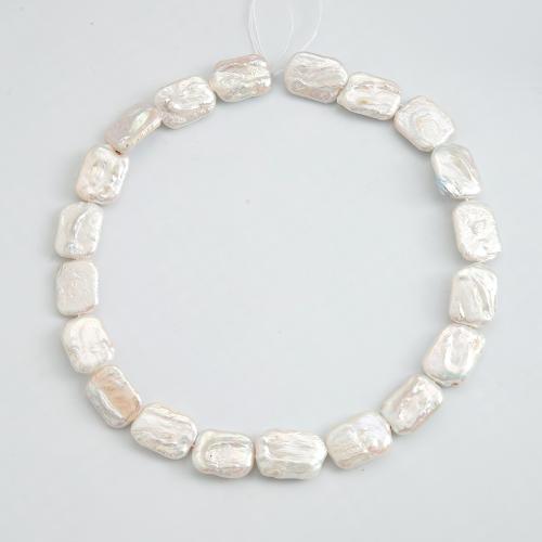 Freshwater Pearl Beads, Squaredelle, DIY, white, 19x14mm, 21PCs/Strand, Sold By Strand