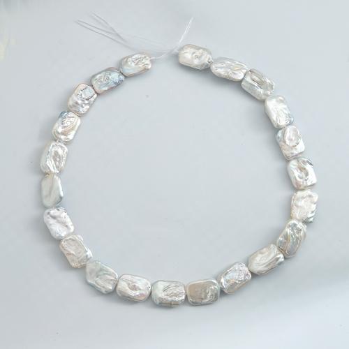 Freshwater Pearl Beads, Square, DIY, white, 18x13mm, 22PCs/Strand, Sold By Strand