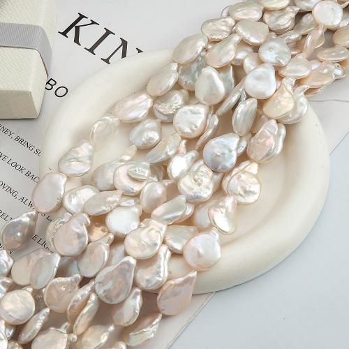 Freshwater Pearl Beads, Teardrop, DIY, white, 25x18mm, 16PCs/Strand, Sold By Strand